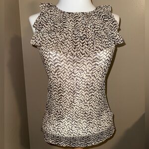 The Limited Brown and Off-White Patterned Blouse